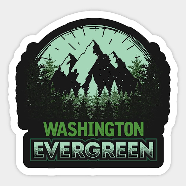 Washington Evergreen Mountain Graphic Sticker by jaybeebrands